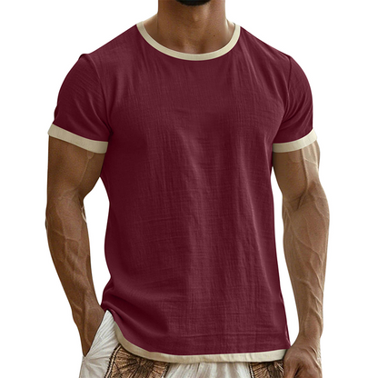 Men's Contrast Trim Crew Neck Tee