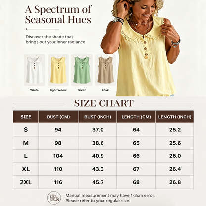 Women's Lace Lapel Sleeveless Summer Top