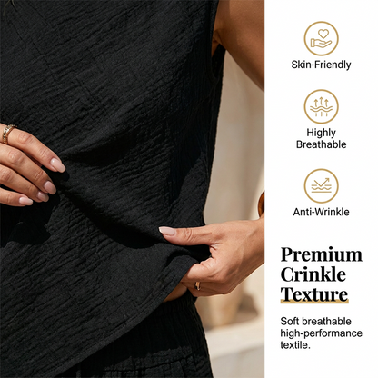 Women's Irregular Vest and Wide-Leg Pants Set
