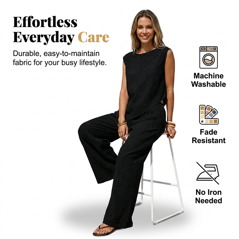 Women's Irregular Vest and Wide-Leg Pants Set
