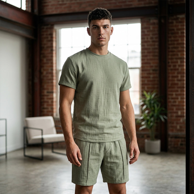 👕Men's Casual Lightweight T-Shirt & Shorts Set