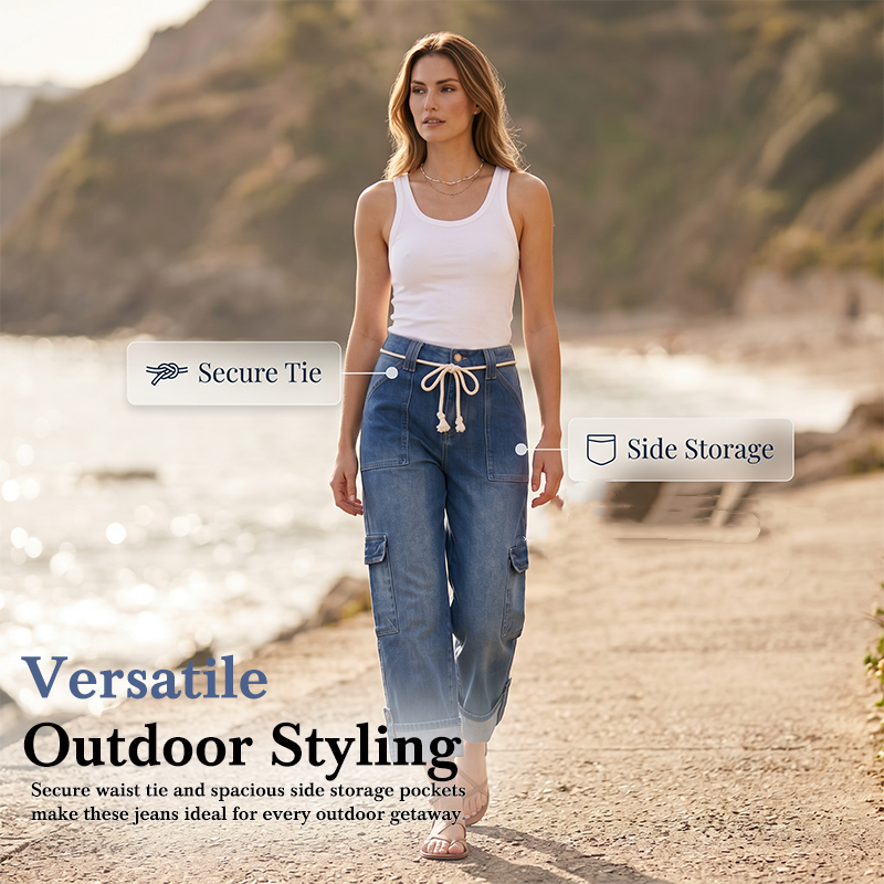 Women's Casual Wide Leg Cargo Pants