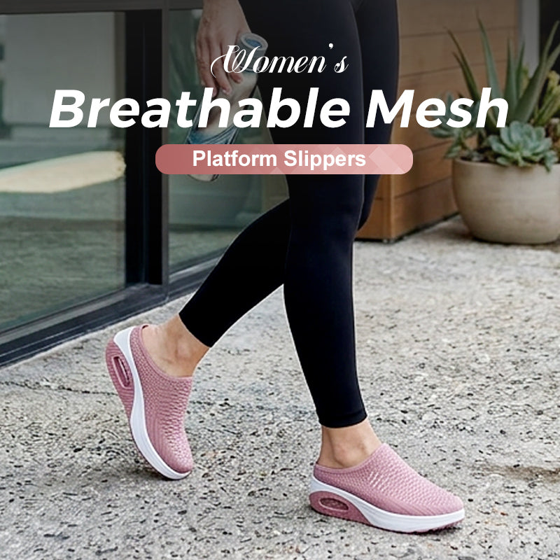 ⌛Limited-Time Offer-Women's Breathable Mesh Platform Slippers