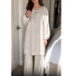 Women Two Piece Outfits Long Sleeve Tunic and Wide Leg Pants Set