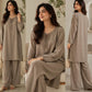 Women Two Piece Outfits Long Sleeve Tunic and Wide Leg Pants Set