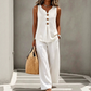 🌿Women's Sleeveless Button Top and Loose Pants Set