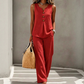 🌿Women's Sleeveless Button Top and Loose Pants Set