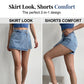 Women Summer High-waist Denim Skort