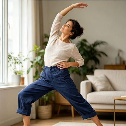 Women's Relaxed High-Waist Pants with Pockets