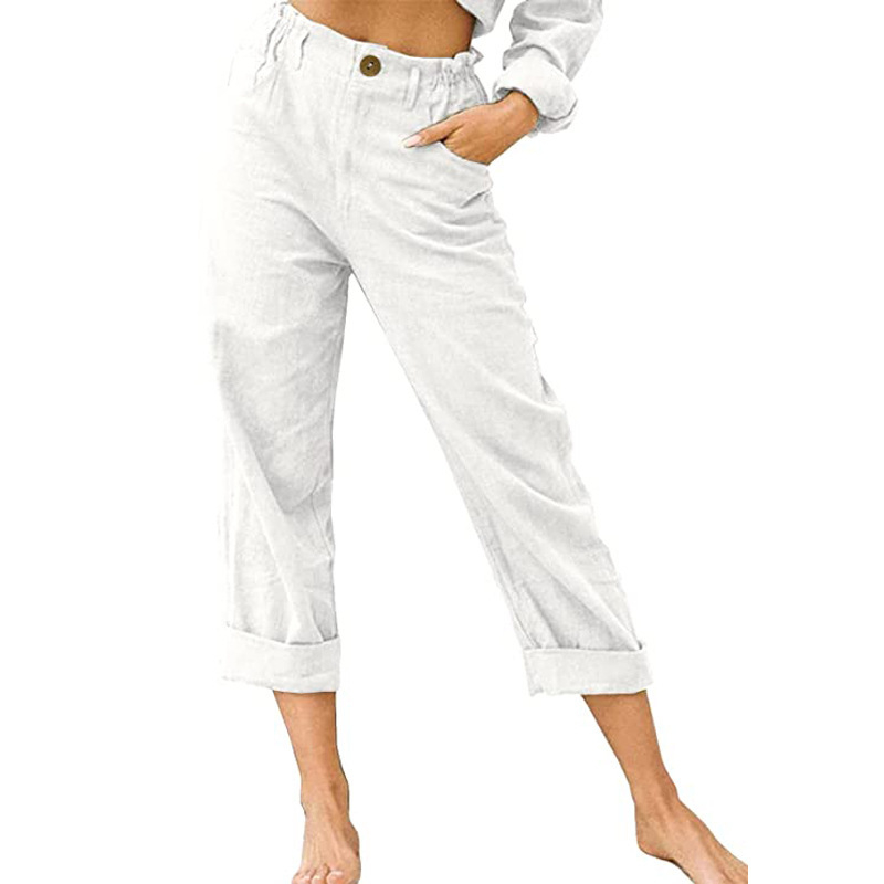 Women's Relaxed High-Waist Pants with Pockets