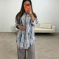 🔥New Arrivals & Special Offers-Women Tie Dye V Neck Blouse Roll Up Sleeve Matching Pants Set