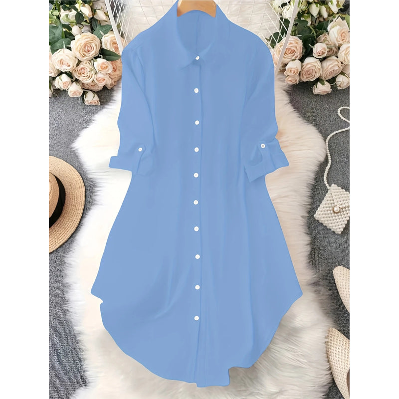 🎉 50% OFF! 👚 Viral Asymmetric Button-Up – Fluid Ease, Layering Perfection ✨