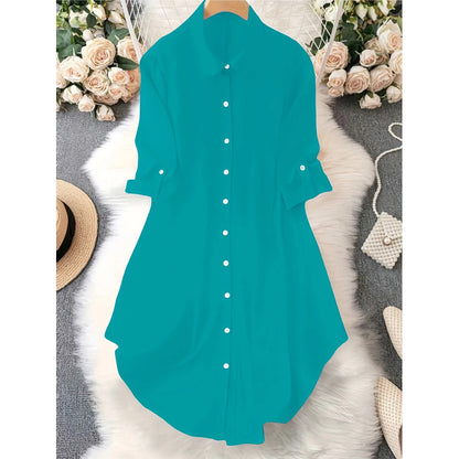 🎉 50% OFF! 👚 Viral Asymmetric Button-Up – Fluid Ease, Layering Perfection ✨