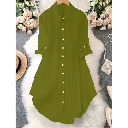 🎉 50% OFF! 👚 Viral Asymmetric Button-Up – Fluid Ease, Layering Perfection ✨