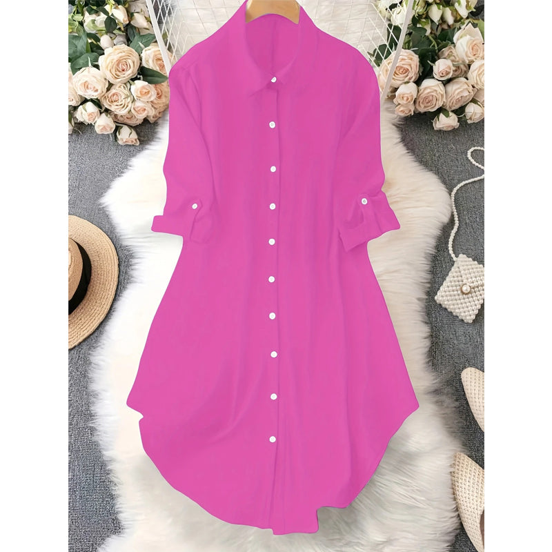 🎉 50% OFF! 👚 Viral Asymmetric Button-Up – Fluid Ease, Layering Perfection ✨