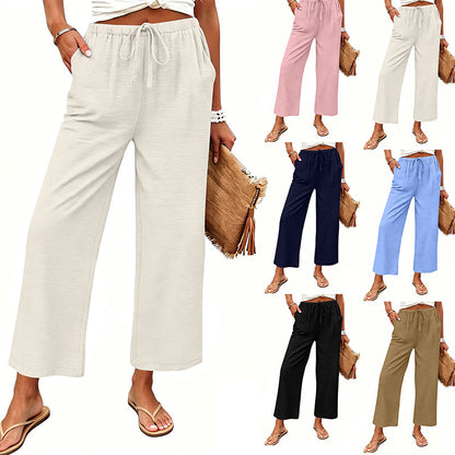 Women's Casual Wide-Leg Drawstring Pants