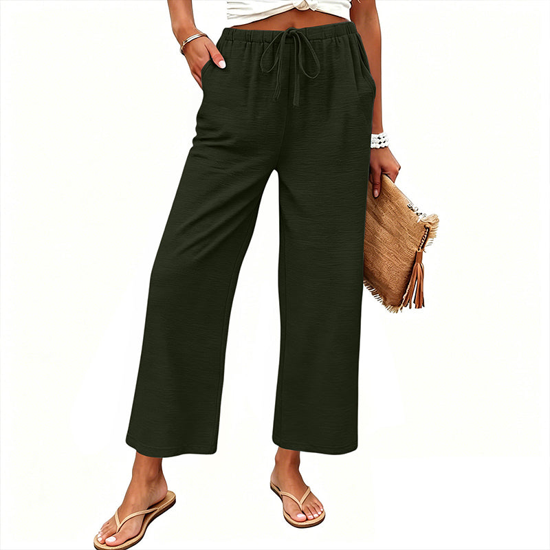 Women's Casual Wide-Leg Drawstring Pants