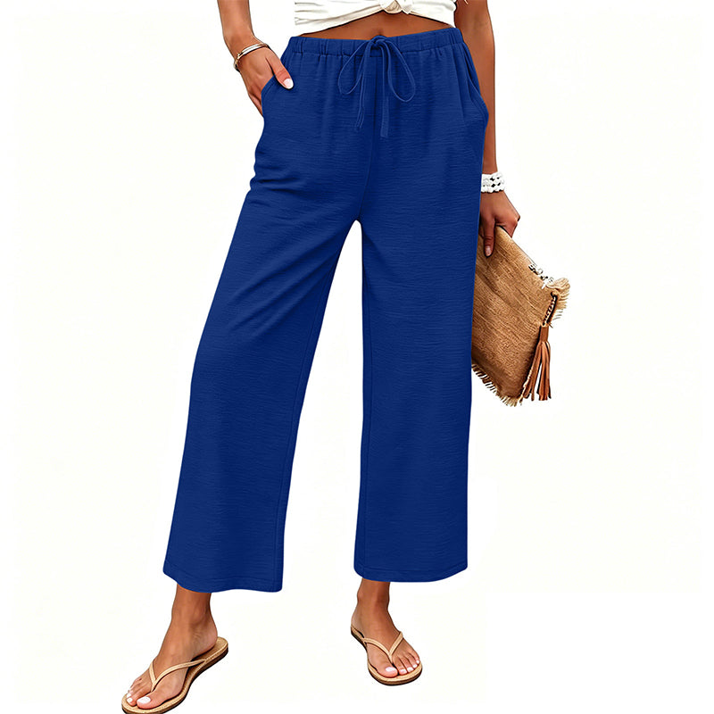 Women's Casual Wide-Leg Drawstring Pants