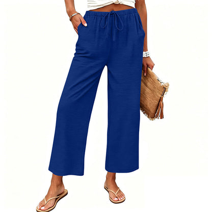Women's Casual Wide-Leg Drawstring Pants