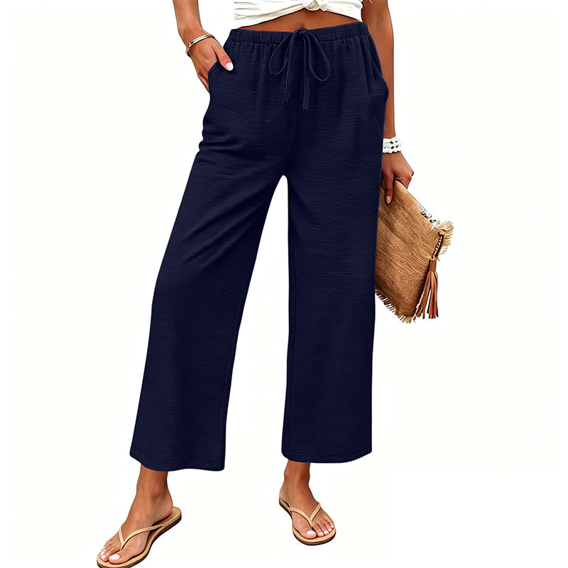 Women's Casual Wide-Leg Drawstring Pants