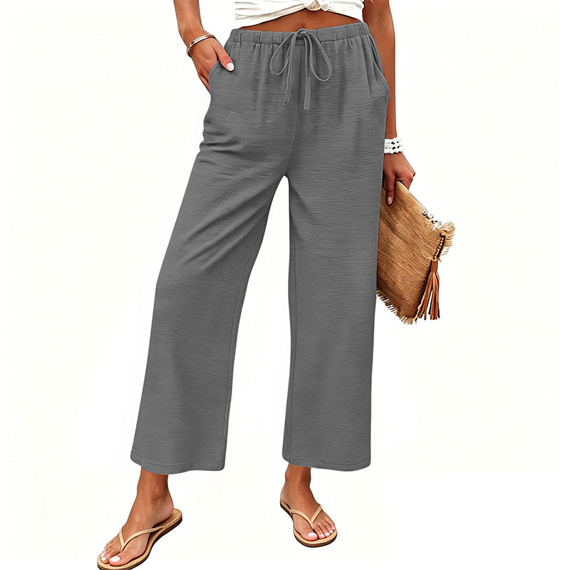 Women's Casual Wide-Leg Drawstring Pants