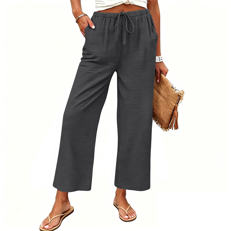 Women's Casual Wide-Leg Drawstring Pants