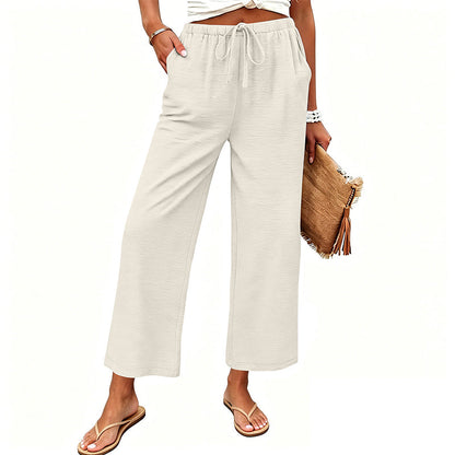 Women's Casual Wide-Leg Drawstring Pants