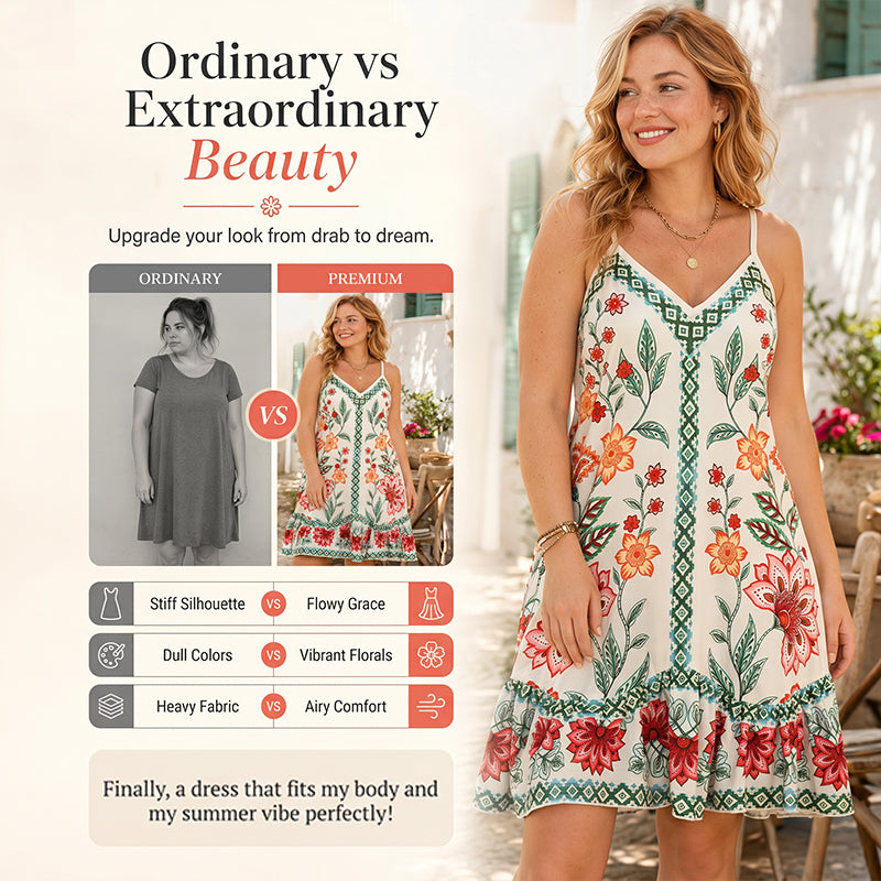 ⌛Limited-Time Offer-Women's Floral Print Sleeveless Slip Dress
