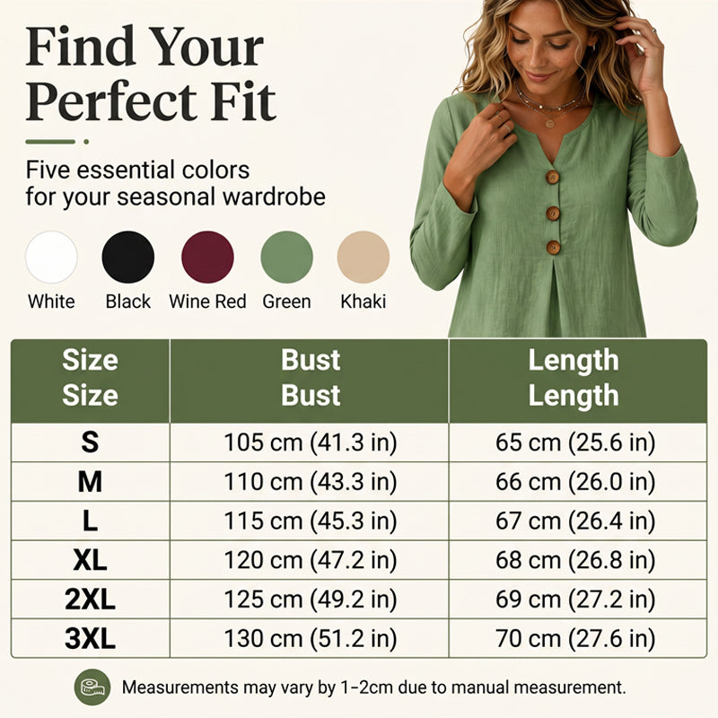 Women's Elegant V-Neck Top with Buttons