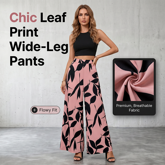 Women's Printed High-Waisted Wide-Leg Pants