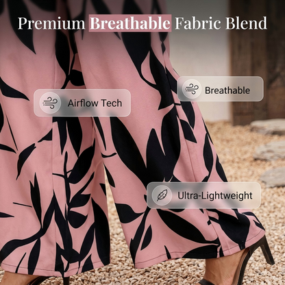 Women's Printed High-Waisted Wide-Leg Pants