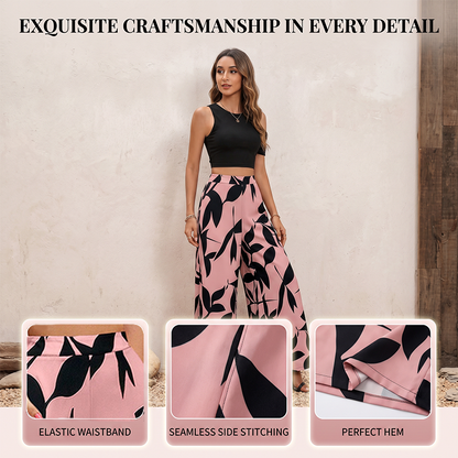 Women's Printed High-Waisted Wide-Leg Pants