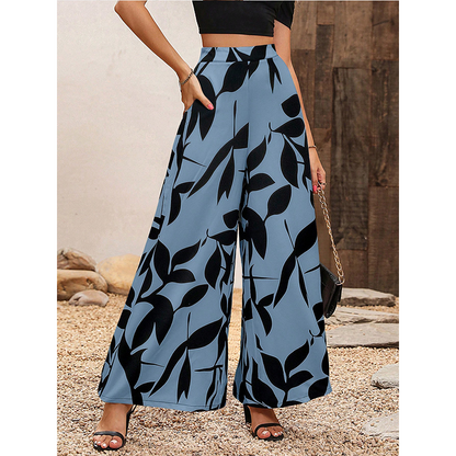 Women's Printed High-Waisted Wide-Leg Pants