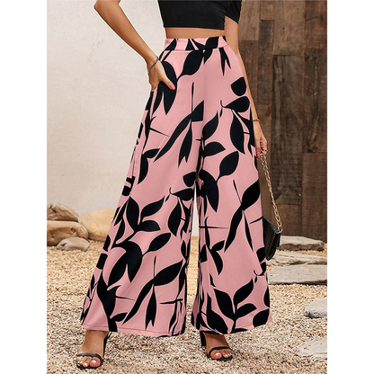 Women's Printed High-Waisted Wide-Leg Pants