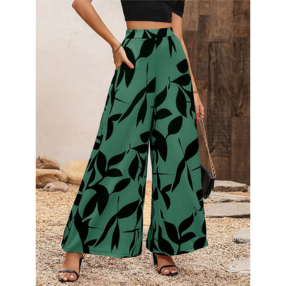 Women's Printed High-Waisted Wide-Leg Pants