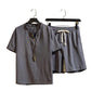 🔥50% OFF NOW🌬️ Men's Breathable Summer Lounge Set‑Soft Short‑Sleeve Top & Shorts Outfit for Daily Relaxation