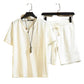 🔥50% OFF NOW🌬️ Men's Breathable Summer Lounge Set‑Soft Short‑Sleeve Top & Shorts Outfit for Daily Relaxation