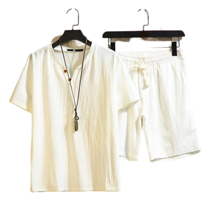🔥50% OFF NOW🌬️ Men's Breathable Summer Lounge Set‑Soft Short‑Sleeve Top & Shorts Outfit for Daily Relaxation