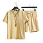 🔥50% OFF NOW🌬️ Men's Breathable Summer Lounge Set‑Soft Short‑Sleeve Top & Shorts Outfit for Daily Relaxation