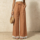 🌿Women's Wide Leg Linen Pants with Lace Hem
