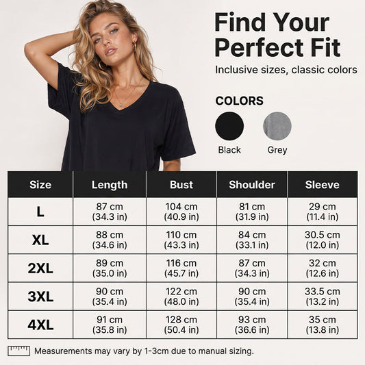 Women's Plus Size V-Neck T-Shirt Dress