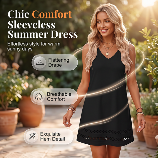 Women's Casual Sleeveless V-Neck Dress