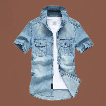 🎉 2026 Sale — Over 30,000 Sold! 💞 Men’s Washed Denim Shirt – Rugged Charm, Effortless Cool 💙