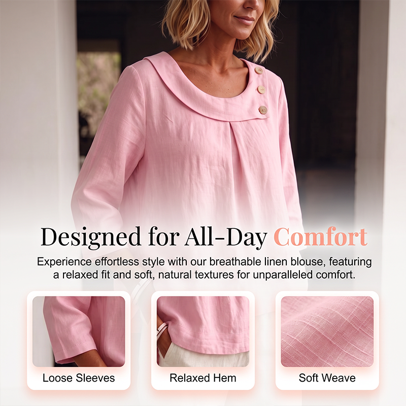 🌿Women's Casual Loose Fit Decorative Button Top