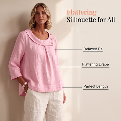 🌿Women's Casual Loose Fit Decorative Button Top