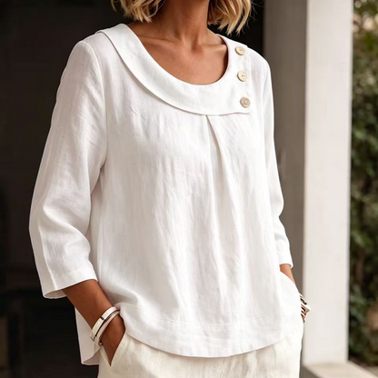 🌿Women's Casual Loose Fit Decorative Button Top