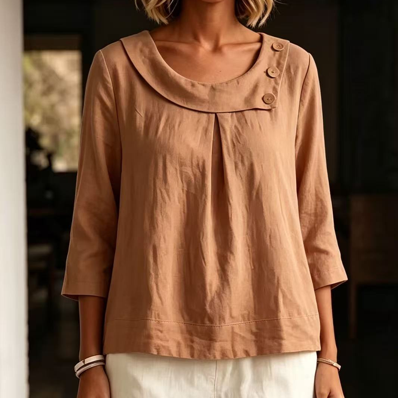 🌿Women's Casual Loose Fit Decorative Button Top