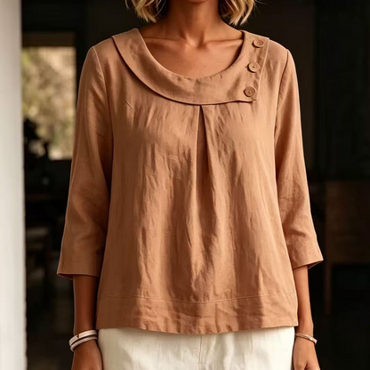 🌿Women's Casual Loose Fit Decorative Button Top