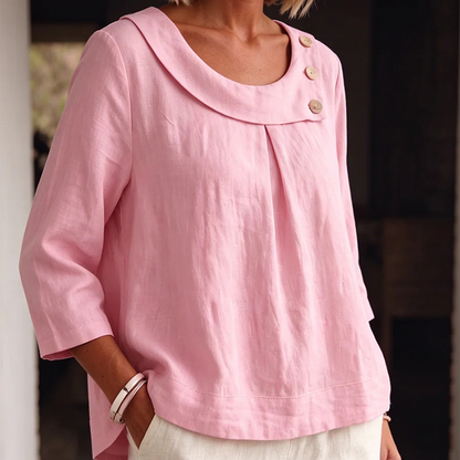🌿Women's Casual Loose Fit Decorative Button Top