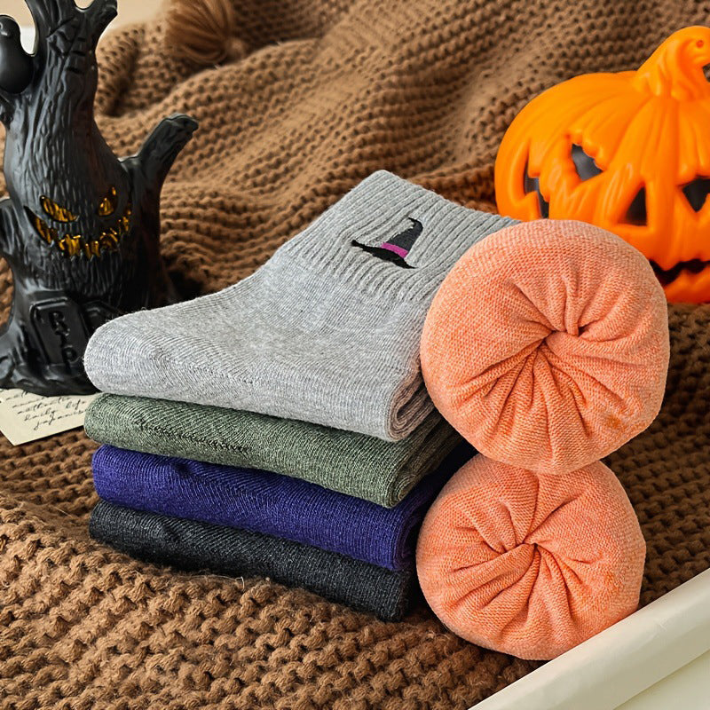 🎉 2026 Sale — Over 34,000 Sold! 🎃 Breathable Halloween Crew Socks – Pumpkin Detail & Unisex Fit 🧦